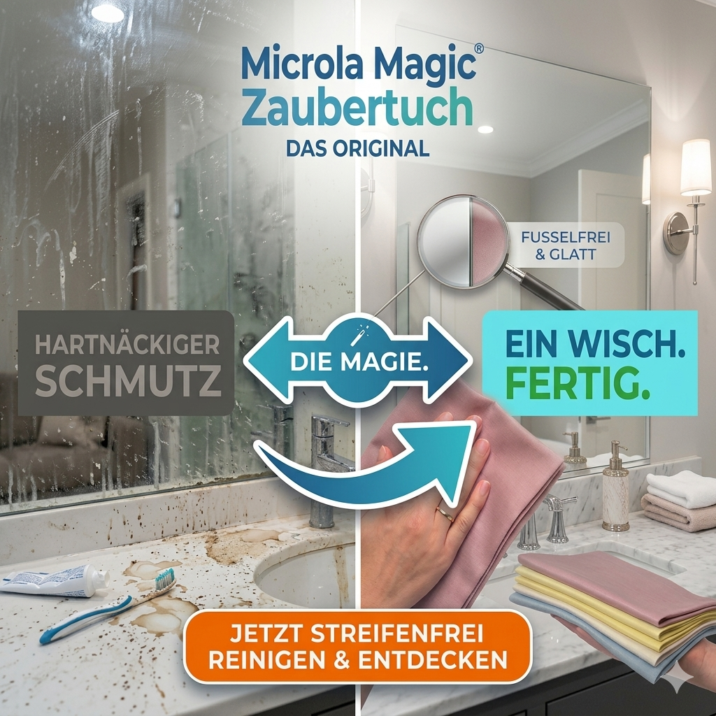 Mikrofaser Zaubertuch 4er-Set streifenfrei ohne Chemie – Microla Magic